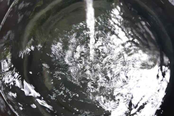 water in bucket