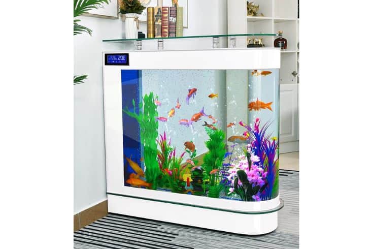 Aquarium Kit Upright Fish Tank Large Glass Fishbowl Glsaa Bar for Patios Living Office Room and Kitchen